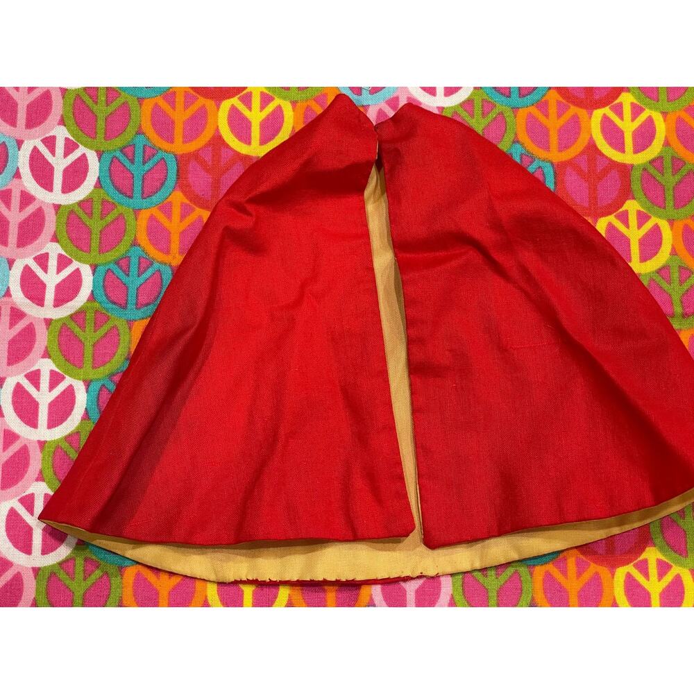 1960s Red & Gold Cape Doll Clothing Tammy Doll #1 Handmade As Shown